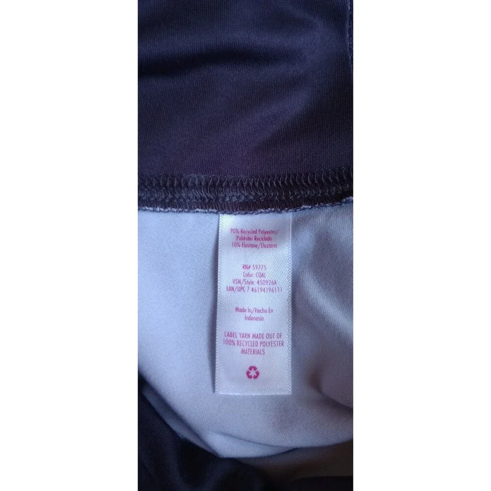 Justice Girls XL Coal, Pink, Orange Leggings With Logo Graphic On Side Of Leg